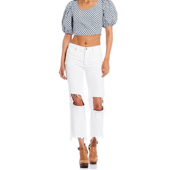 Free People Denim - NWT Free People Distressed Denim Optic White
